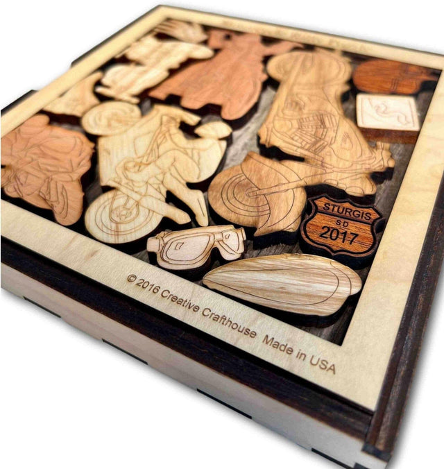 Motorcycle Rally - The Biker’s Brain Teaser Puzzle - artistic and challenging - can be personalized - Creative Crafthouse