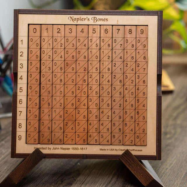 Napier's Bones Wooden Math Puzzle | STEM Learning Tool | Handmade Montessori Toy | Personalized Custom Teacher Gift with Laser Engraving - Creative Crafthouse