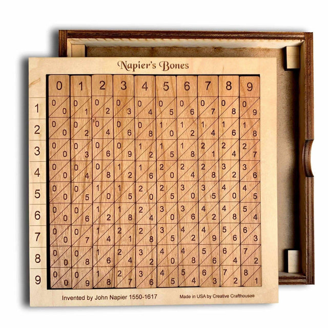 Napier's Bones Wooden Math Puzzle | STEM Learning Tool | Handmade Montessori Toy | Personalized Custom Teacher Gift with Laser Engraving - Creative Crafthouse