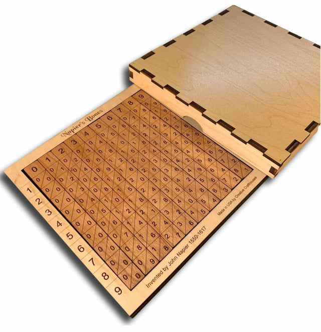 Napier's Bones Wooden Math Puzzle | STEM Learning Tool | Handmade Montessori Toy | Personalized Custom Teacher Gift with Laser Engraving - Creative Crafthouse