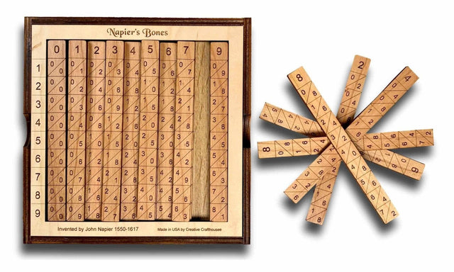 Napier's Bones Wooden Math Puzzle | STEM Learning Tool | Handmade Montessori Toy | Personalized Custom Teacher Gift with Laser Engraving - Creative Crafthouse