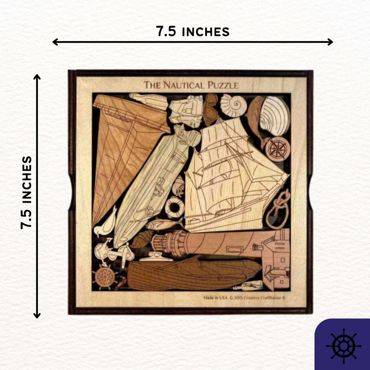 Nautical Challenge Puzzle - Boaters Beware - artistic and challenging - can be personalized - Creative Crafthouse