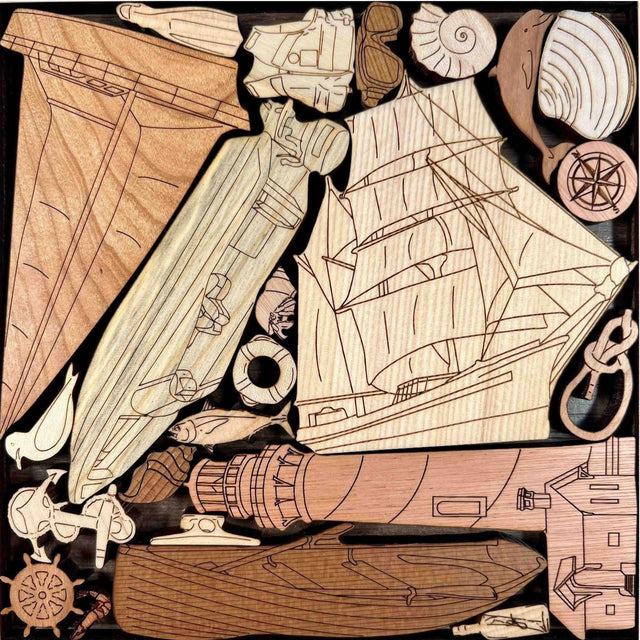 Nautical Challenge Puzzle - Boaters Beware - artistic and challenging - can be personalized - Creative Crafthouse