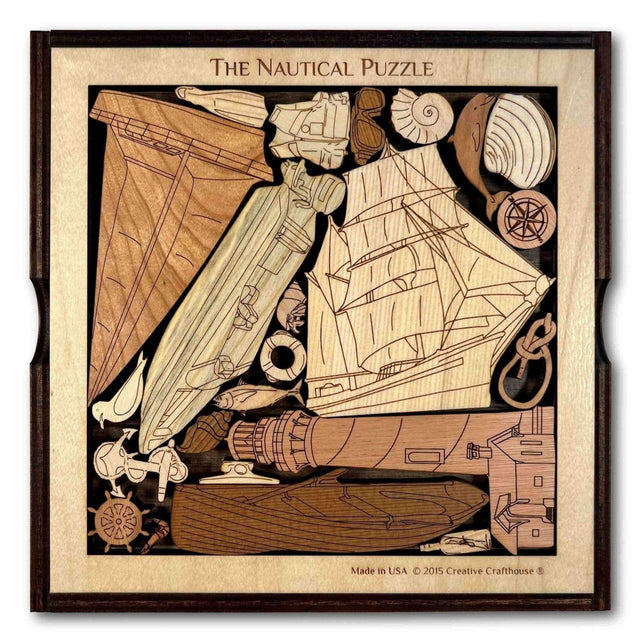 Nautical Challenge Puzzle - Boaters Beware - artistic and challenging - can be personalized - Creative Crafthouse