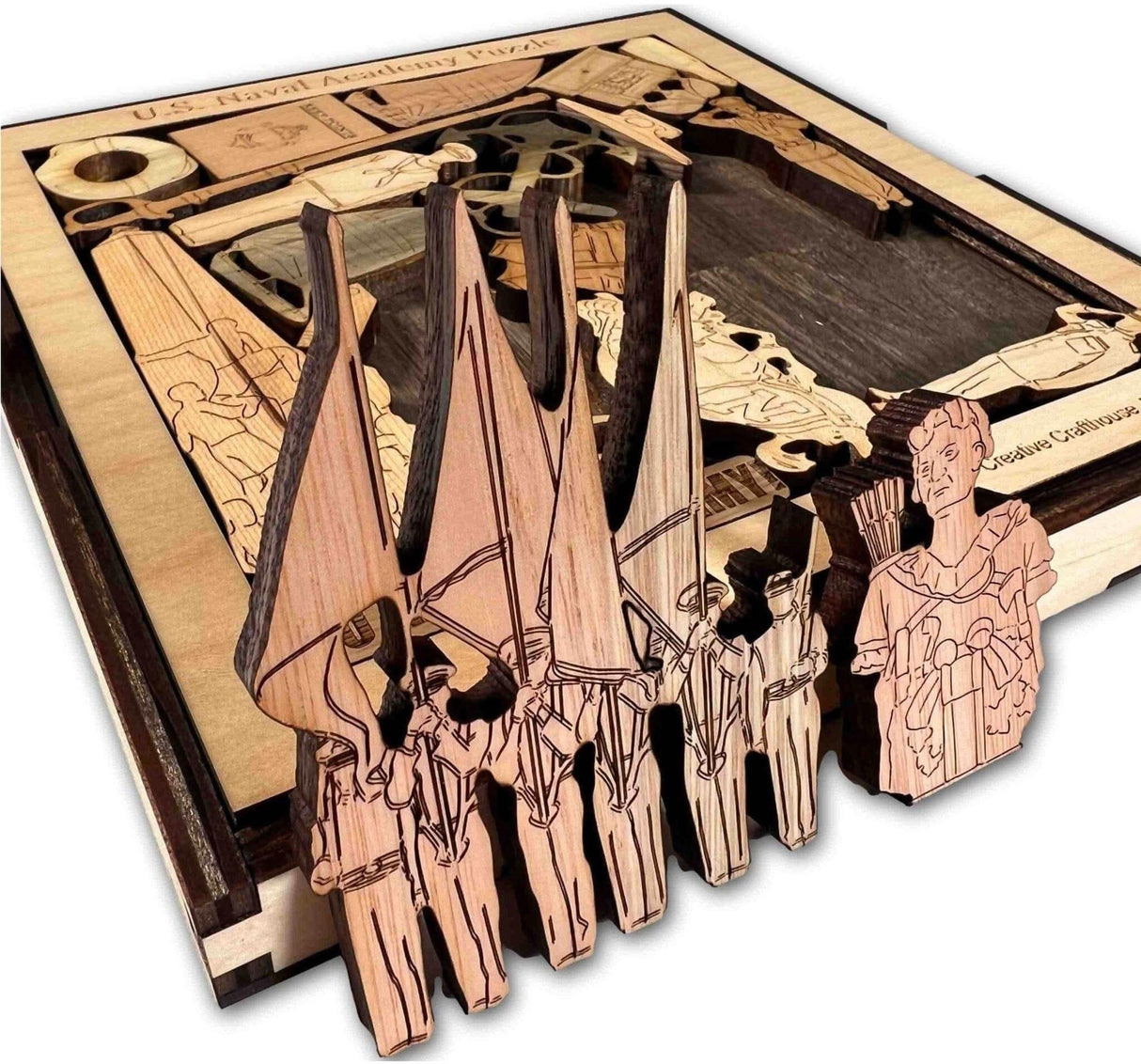 Naval Academy Puzzle – Challenging & Artistic Wood Brain Teaser - Gradutation Gift That Can be Personalized - Creative Crafthouse