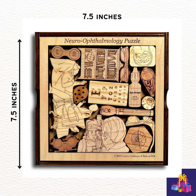 Neuro - Ophthalmology Gifts - Personalize Your Puzzle with a Laser Engraved Name and Message - New Age Modern Wooden Puzzle Decor - Creative Crafthouse