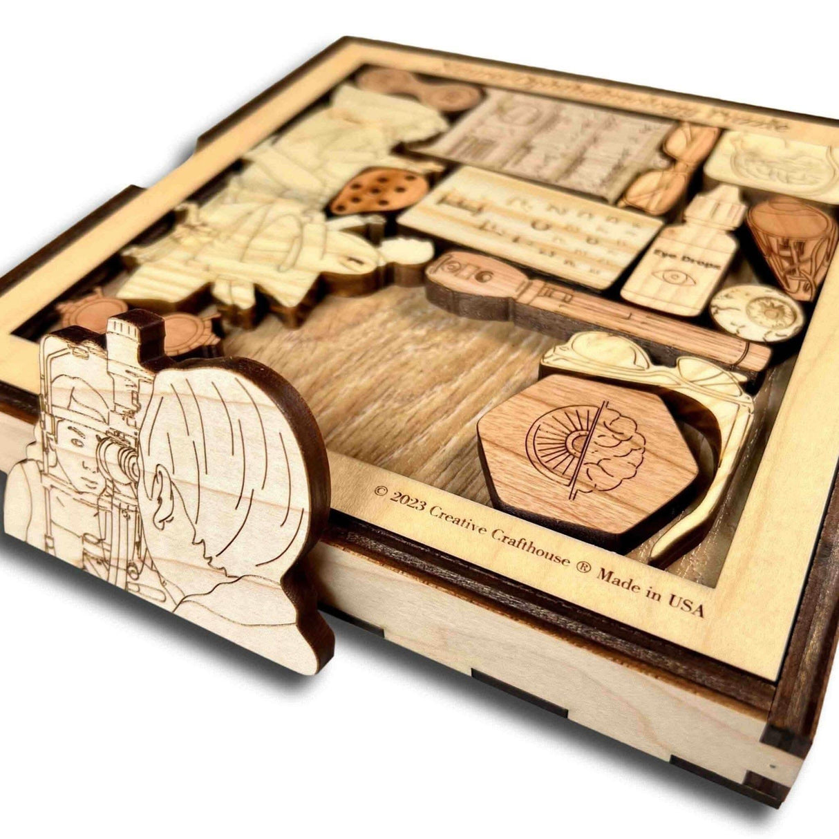 Neuro - Ophthalmology Gifts - Personalize Your Puzzle with a Laser Engraved Name and Message - New Age Modern Wooden Puzzle Decor - Creative Crafthouse