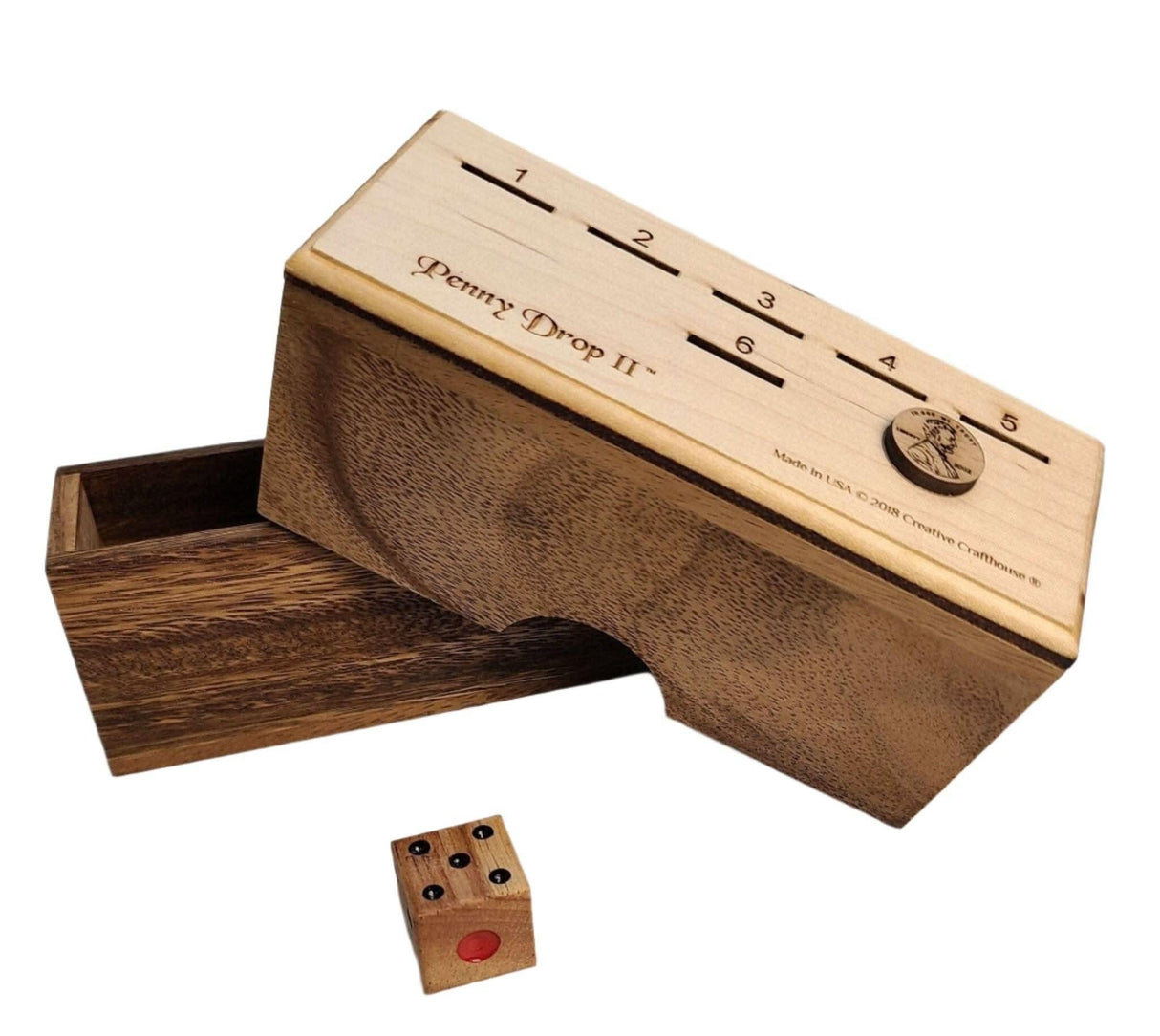 NEW Penny Drop II Game - Maple Top With Hardwood Box - Family Game or bar game - Creative Crafthouse