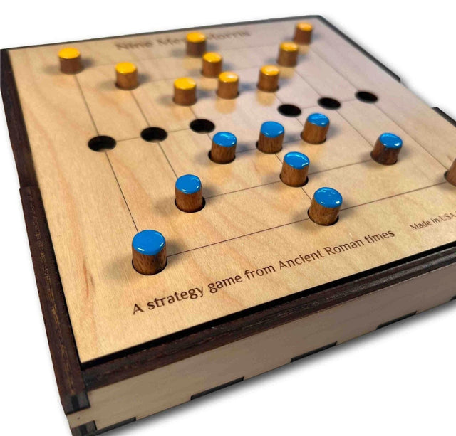 Nine Mens Morris – Strategy Game from Ancient Rome - Premium Game Board Handmade in USA - Wooden Game - Creative Crafthouse