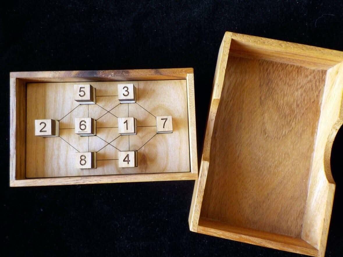 No Connection wood brain teaser puzzle - unique design from Martin Gardner book - looks easy but NOT - Creative Crafthouse