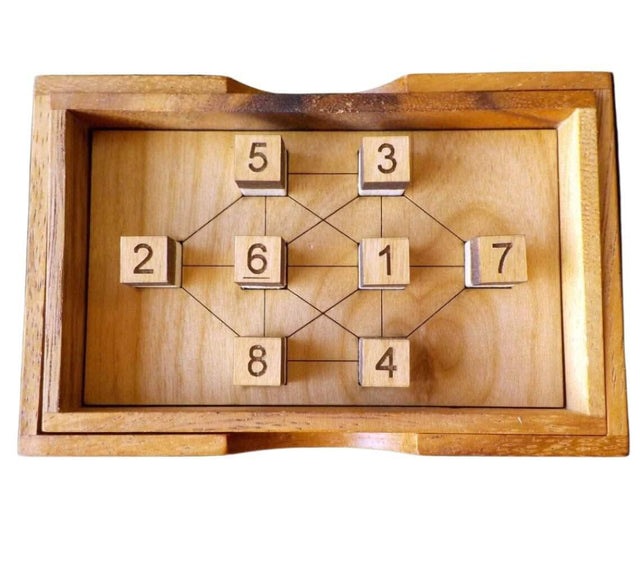 No Connection wood brain teaser puzzle - unique design from Martin Gardner book - looks easy but NOT - Creative Crafthouse