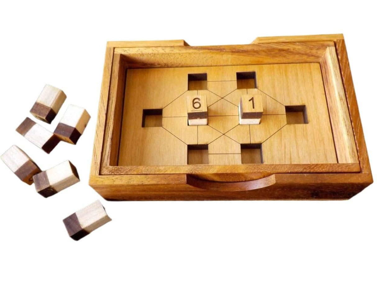 No Connection wood brain teaser puzzle - unique design from Martin Gardner book - looks easy but NOT - Creative Crafthouse