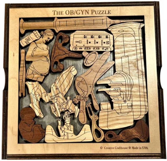 OB/GYN Wooden Packing Puzzle | Medical Brain Teaser - Creative Crafthouse