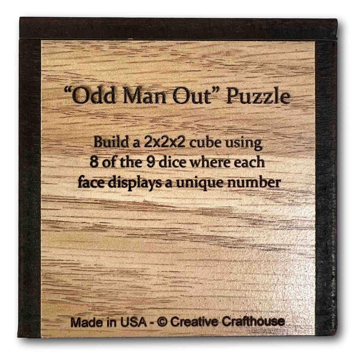 Odd Man Out wood brain teaser puzzle - in wood box - unique logic puzzle - Creative Crafthouse