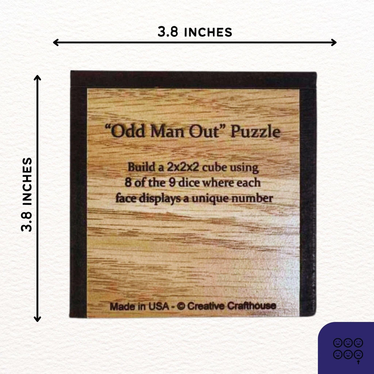 Odd Man Out wood brain teaser puzzle - in wood box - unique logic puzzle - Creative Crafthouse