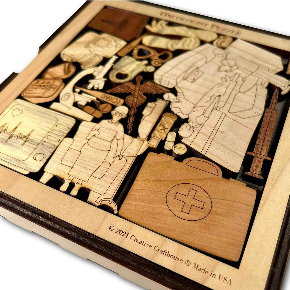 Oncologist Wood Puzzle | Personalizable Gift for Doctor - Creative Crafthouse