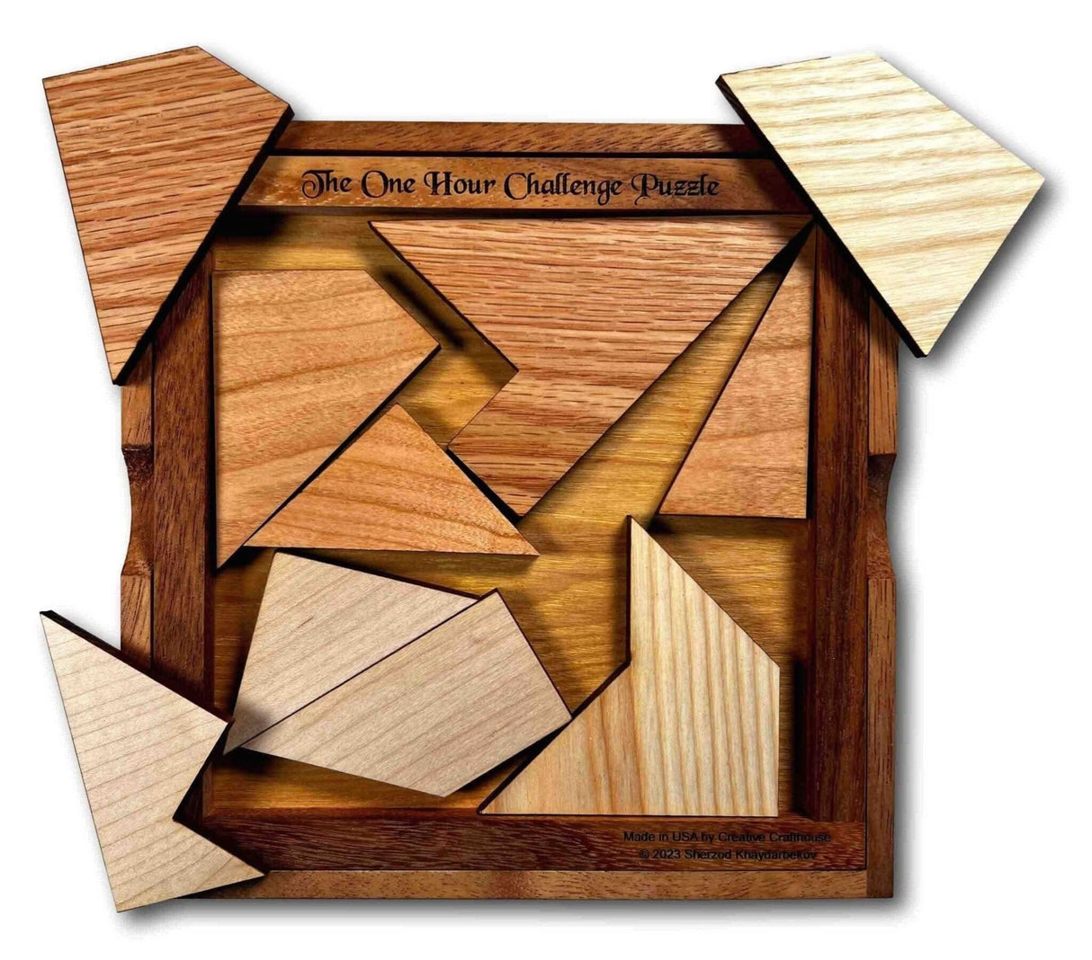 One Hour Challenge Puzzle - Wooden Brain Teaser Puzzle for Adults - Difficult Wooden Brain Teaser - Gift for Puzzle Lovers - Creative Crafthouse