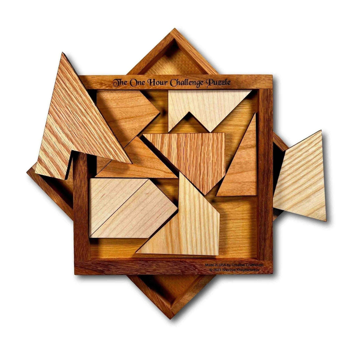 One Hour Challenge Puzzle - Wooden Brain Teaser Puzzle for Adults - Difficult Wooden Brain Teaser - Gift for Puzzle Lovers - Creative Crafthouse
