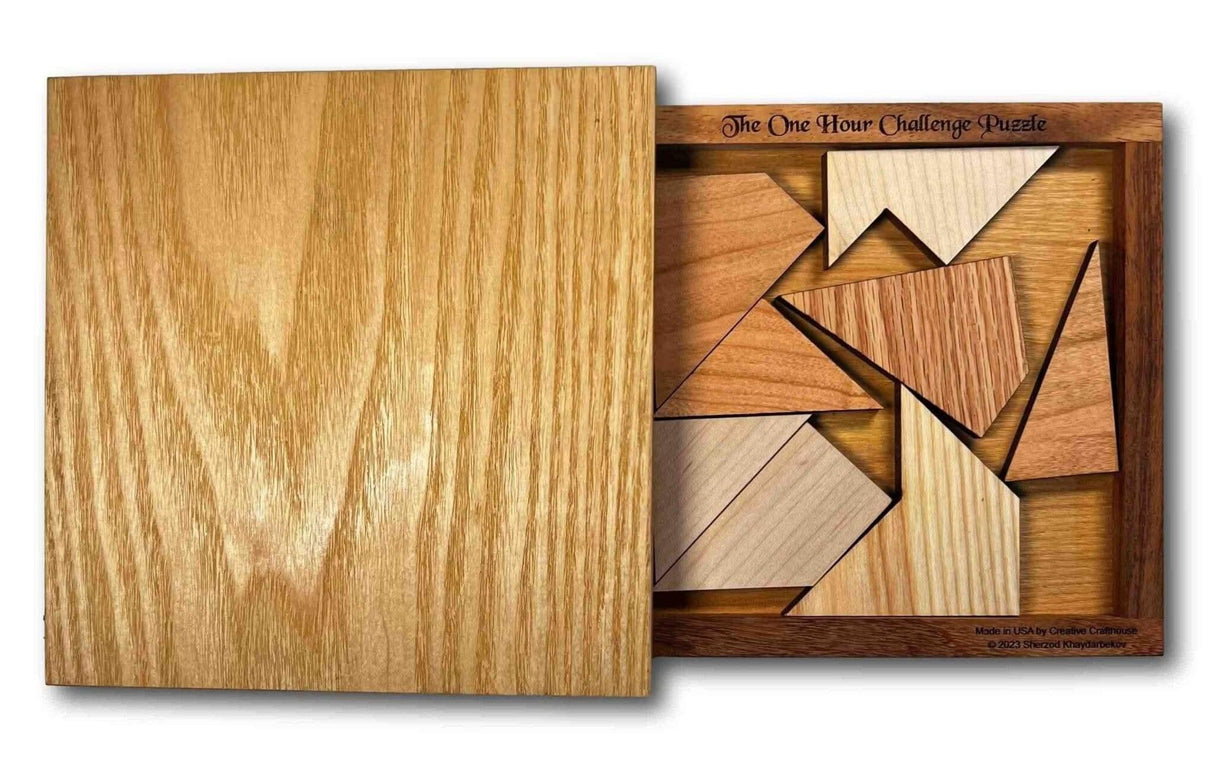 One Hour Challenge Puzzle - Wooden Brain Teaser Puzzle for Adults - Difficult Wooden Brain Teaser - Gift for Puzzle Lovers - Creative Crafthouse