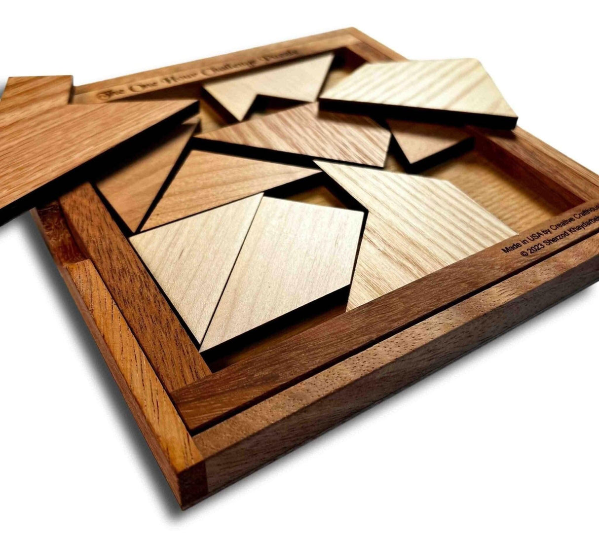 One Hour Challenge Puzzle - Wooden Brain Teaser Puzzle for Adults - Difficult Wooden Brain Teaser - Gift for Puzzle Lovers - Creative Crafthouse