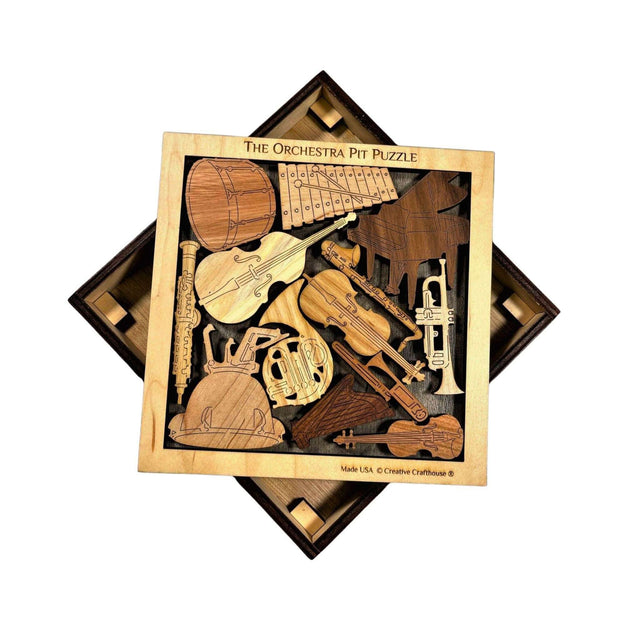 Orchestra Pit Wood Puzzle - Brain Teaser for Music Lovers - Artistic and Beautiful Gift for Musicians - Creative Crafthouse