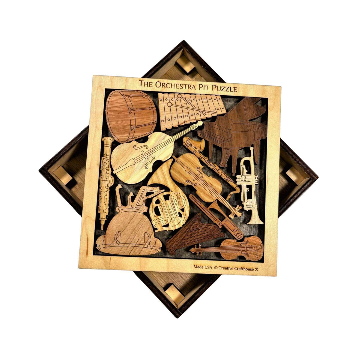 Orchestra Pit Wood Puzzle - Brain Teaser for Music Lovers - Artistic and Beautiful Gift for Musicians - Creative Crafthouse