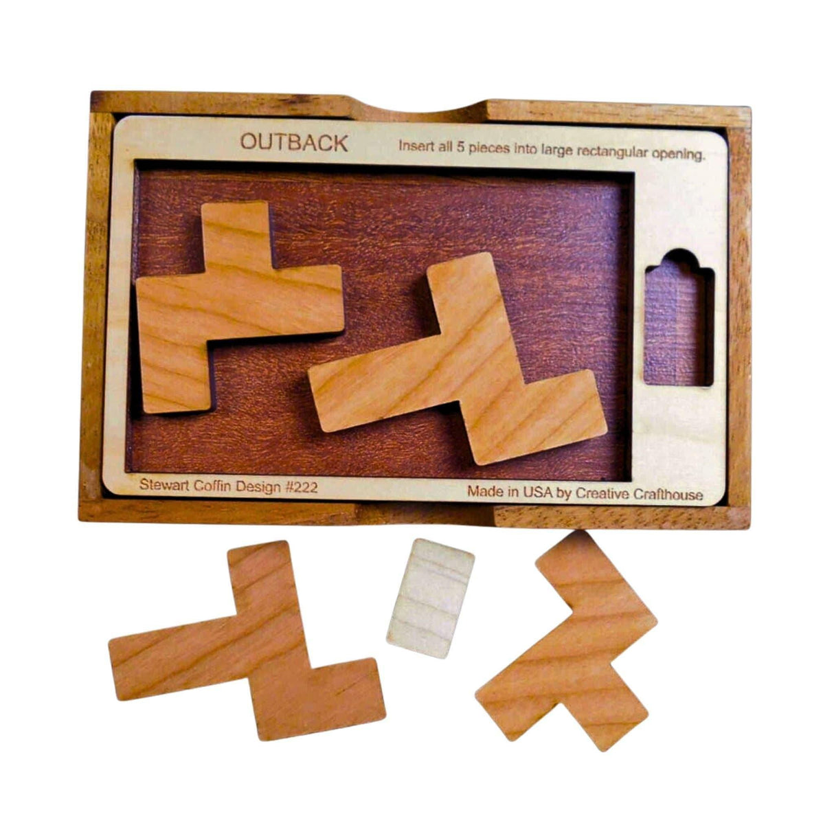 Outback Puzzle | Difficult 5 Piece Wooden Brain Teaser - Creative Crafthouse
