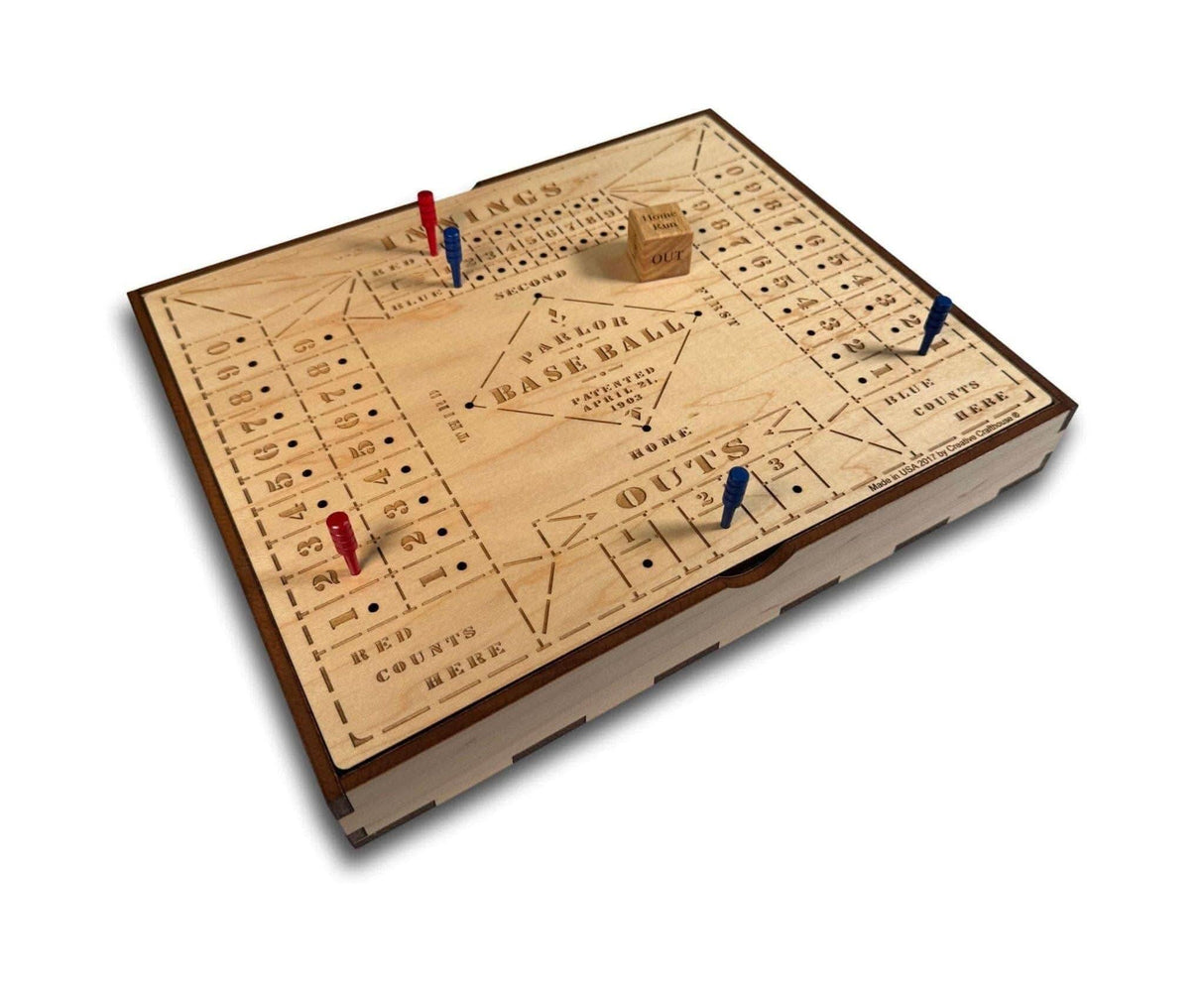 Vintage - Inspired Parlor Baseball Board Game | Handcrafted Wooden Family Game | Classic Interactive Fun for All Ages - Creative Crafthouse