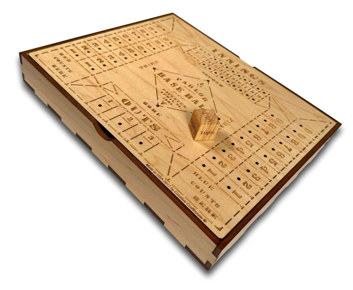 Vintage - Inspired Parlor Baseball Board Game | Handcrafted Wooden Family Game | Classic Interactive Fun for All Ages - Creative Crafthouse