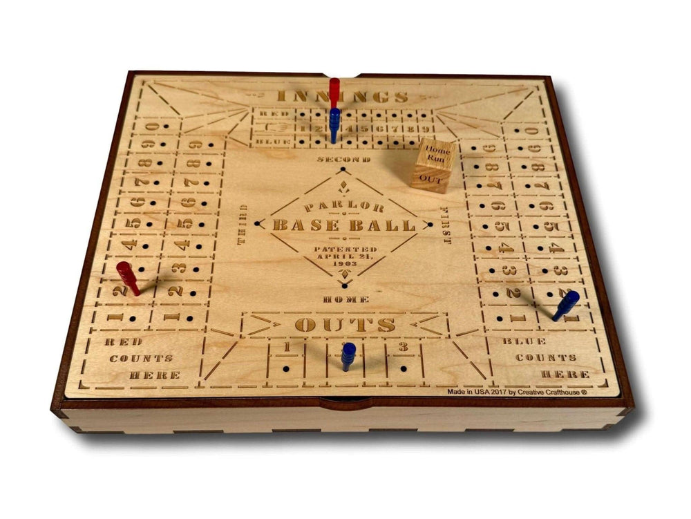 Vintage - Inspired Parlor Baseball Board Game | Handcrafted Wooden Family Game | Classic Interactive Fun for All Ages - Creative Crafthouse