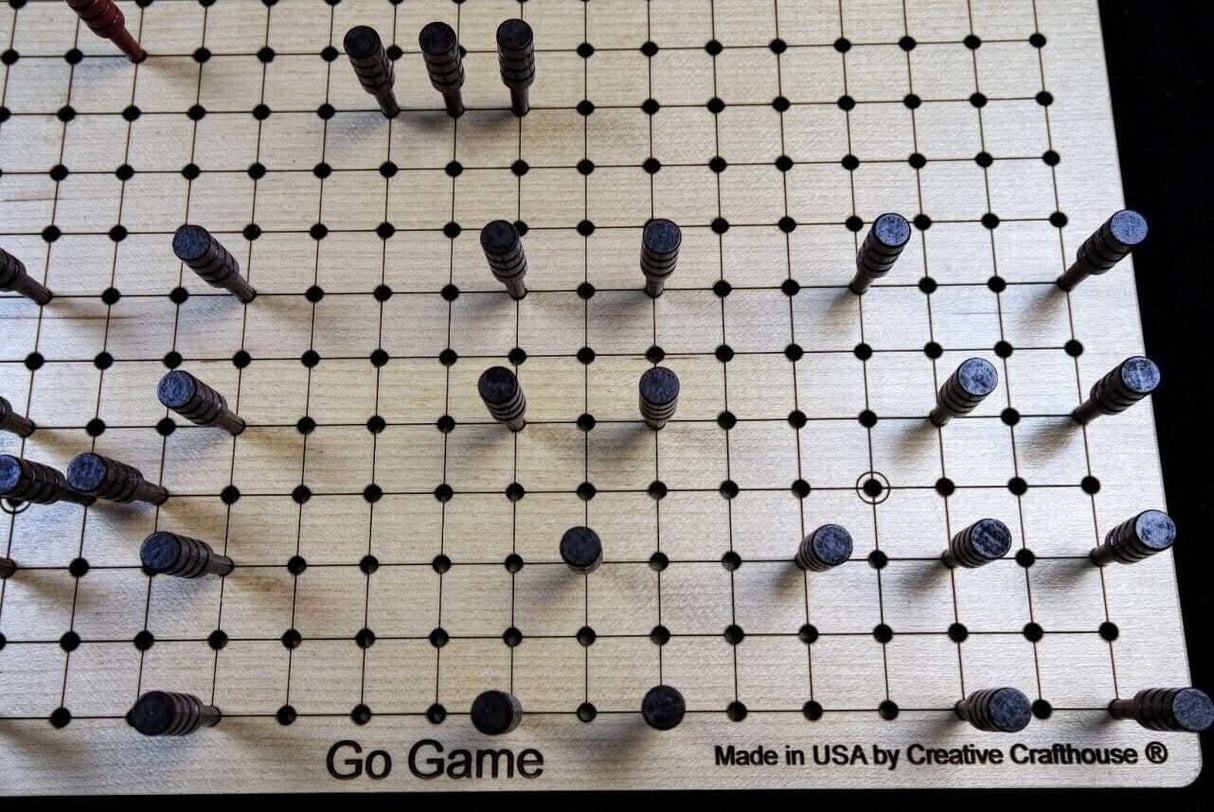 Peg Go Game – Goban - compact and portable style with pegs for stability and ability to move an in - progress game. Pente board also - Creative Crafthouse