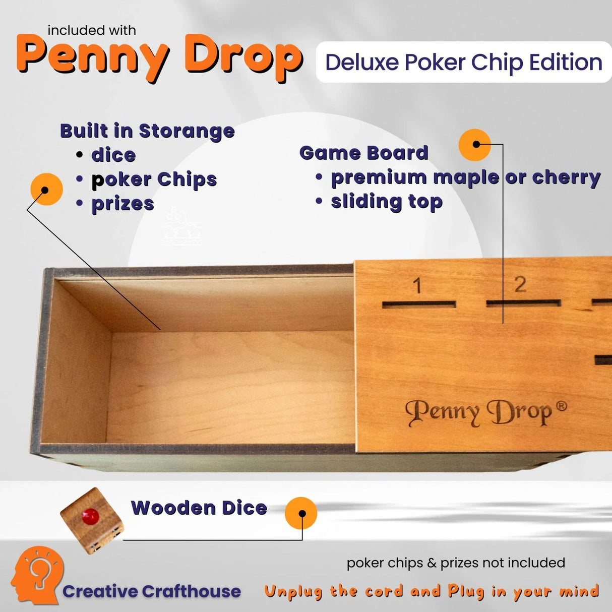 Penny Drop Game | Giant Sized Poker Chip Edition - Fun Family or Bar Game – can be personalized - Creative Crafthouse