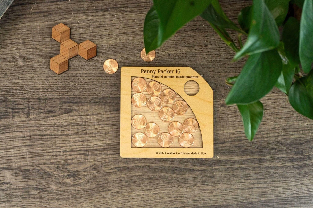 Personalized Penny Packing Puzzle | Perfect Christmas Gift for Brain Teaser Lovers | Unique Holiday Stocking Stuffer - Creative Crafthouse