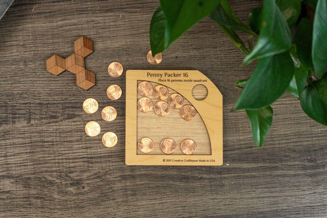 Personalized Penny Packing Puzzle | Perfect Christmas Gift for Brain Teaser Lovers | Unique Holiday Stocking Stuffer - Creative Crafthouse