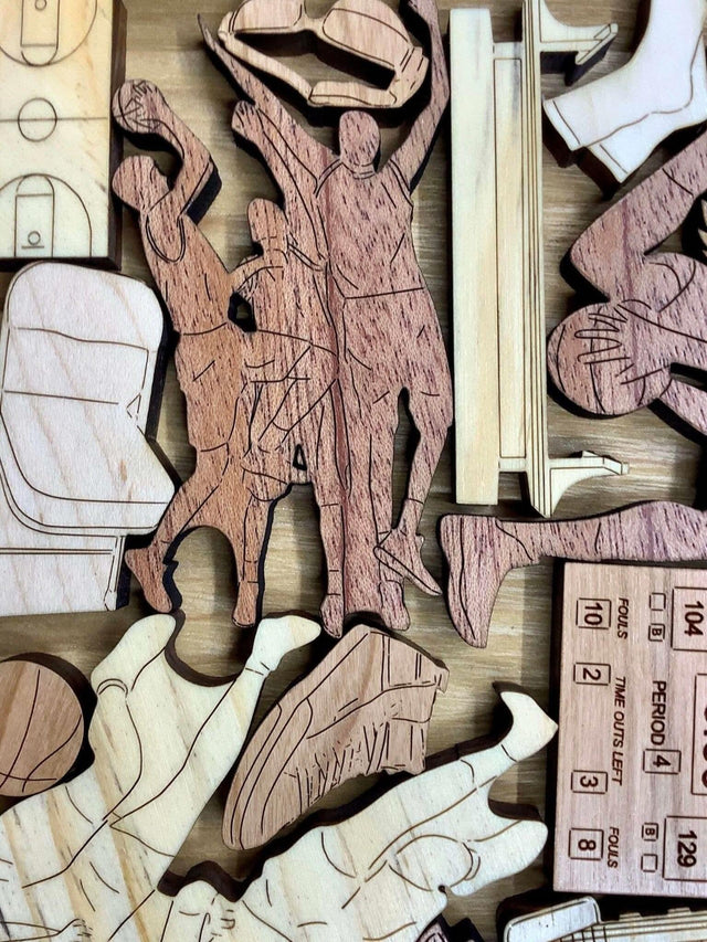 Personalizable Christmas Gift for Basketball Player - Basketball Fanatic Puzzle - Wooden Brain Teaser | Gift for Him | Gift for Her - Creative Crafthouse