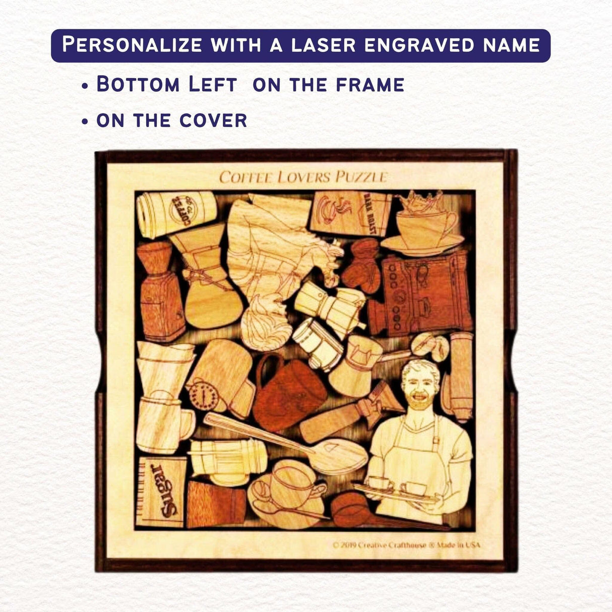 Coffee Lovers Puzzle | Personalizable Gift and Decor for Java Drinkers - Creative Crafthouse