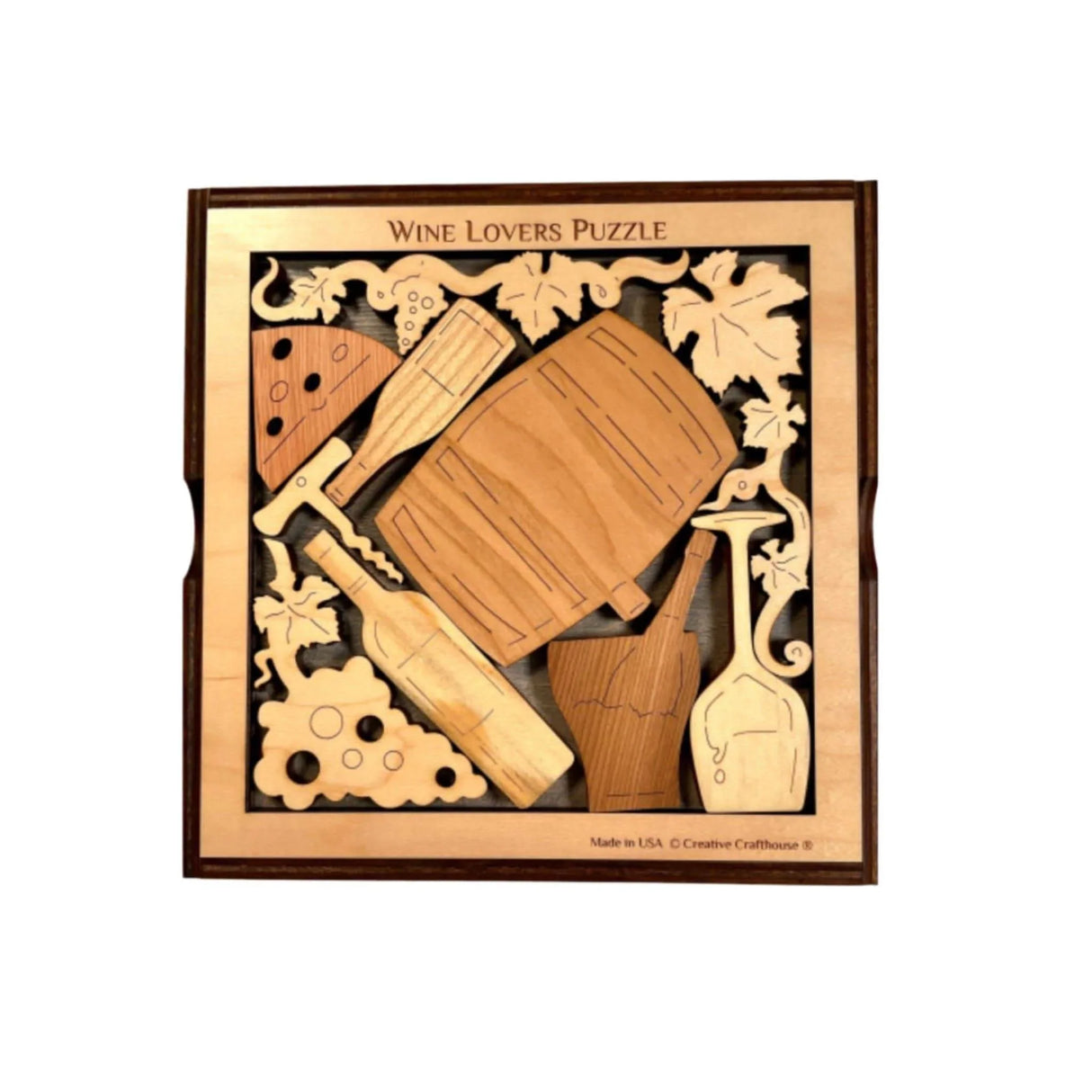 Personalizable Christmas Gift for Wine Moms | The Wine Lovers Wood Puzzle | Add a Custom Laser Engraved name or Message | Gifts for Her - Creative Crafthouse