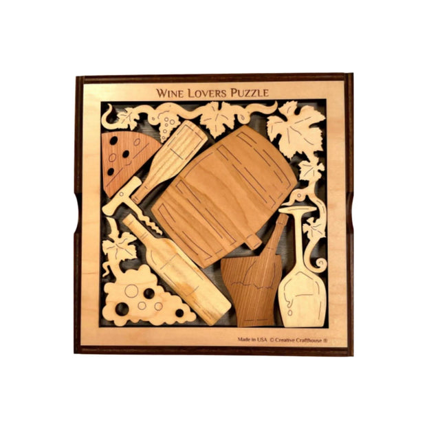 Personalizable Christmas Gift for Wine Moms | The Wine Lovers Wood Puzzle | Add a Custom Laser Engraved name or Message | Gifts for Her - Creative Crafthouse