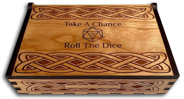 Personalizable DnD Gift - Personalized Wooden Dice Box for TTRPG gaming - 7" x 4.5" x 1.5" - Dungeons and Dragons Accessory - Creative Crafthouse