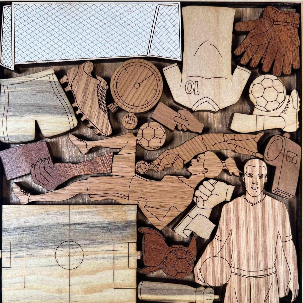 Personalizable Gift for the Soccer Fan - Soccer Fanatic Picture Frame Puzzle - artistic and challenging - Customize with a Laser Engraving - Creative Crafthouse