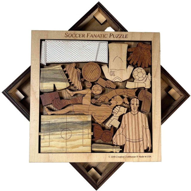 Personalizable Gift for the Soccer Fan - Soccer Fanatic Picture Frame Puzzle - artistic and challenging - Customize with a Laser Engraving - Creative Crafthouse