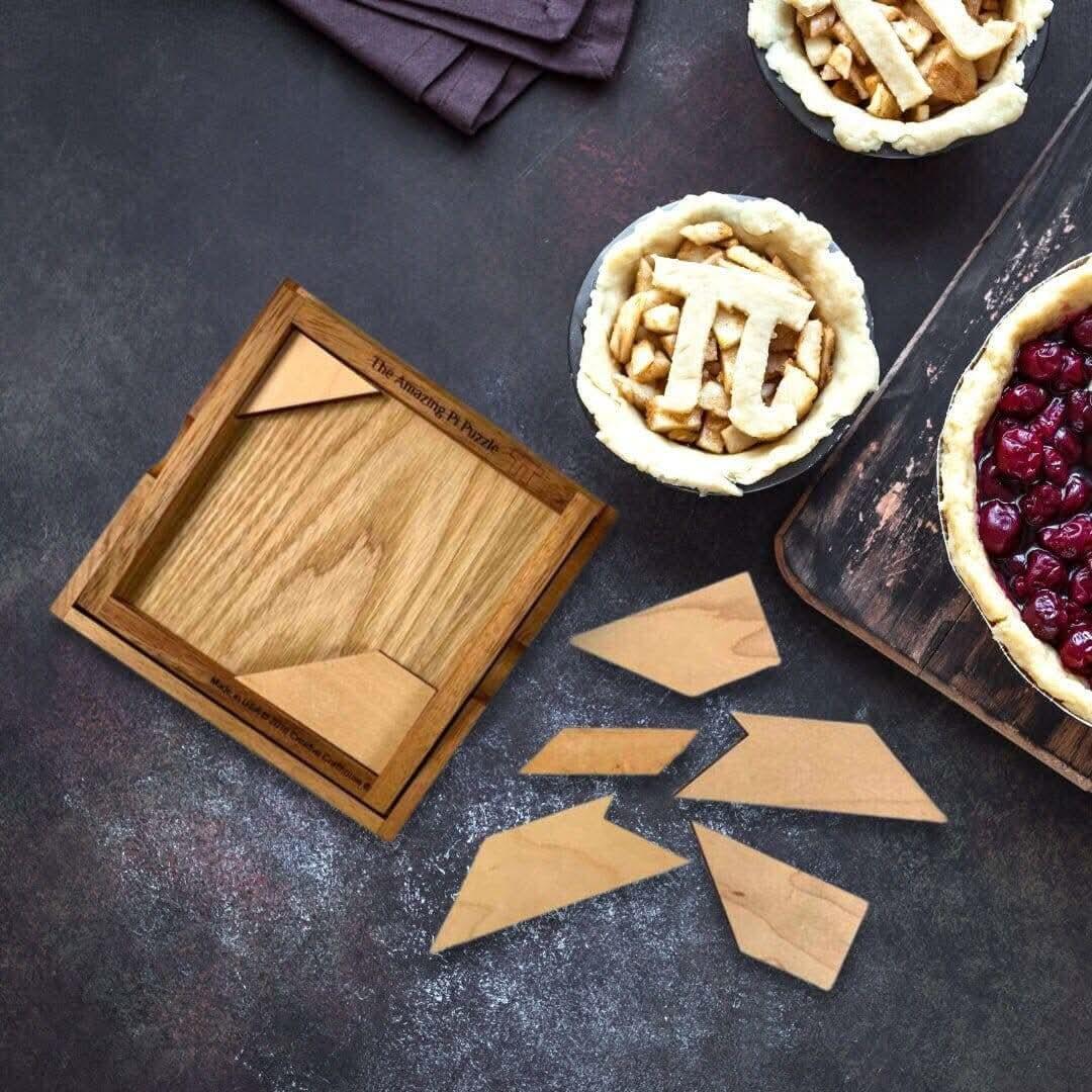Personalizable Pi Day Gifts - Amazing Pi wood Puzzle - 3.14 Brain Teaser - Customize Your Gift with a Laser Engraved Name - Creative Crafthouse