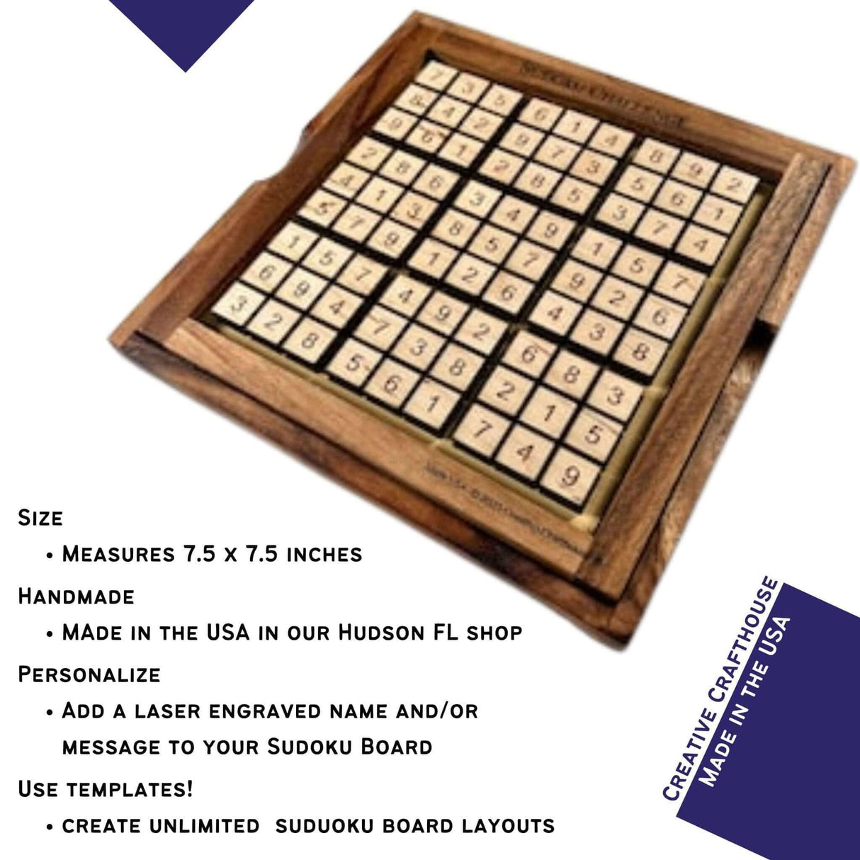 Personalizable Sudoku Board - Sudoku Challenge Game - Create Your own Sudoku Puzzle with customizable layout - Creative Crafthouse