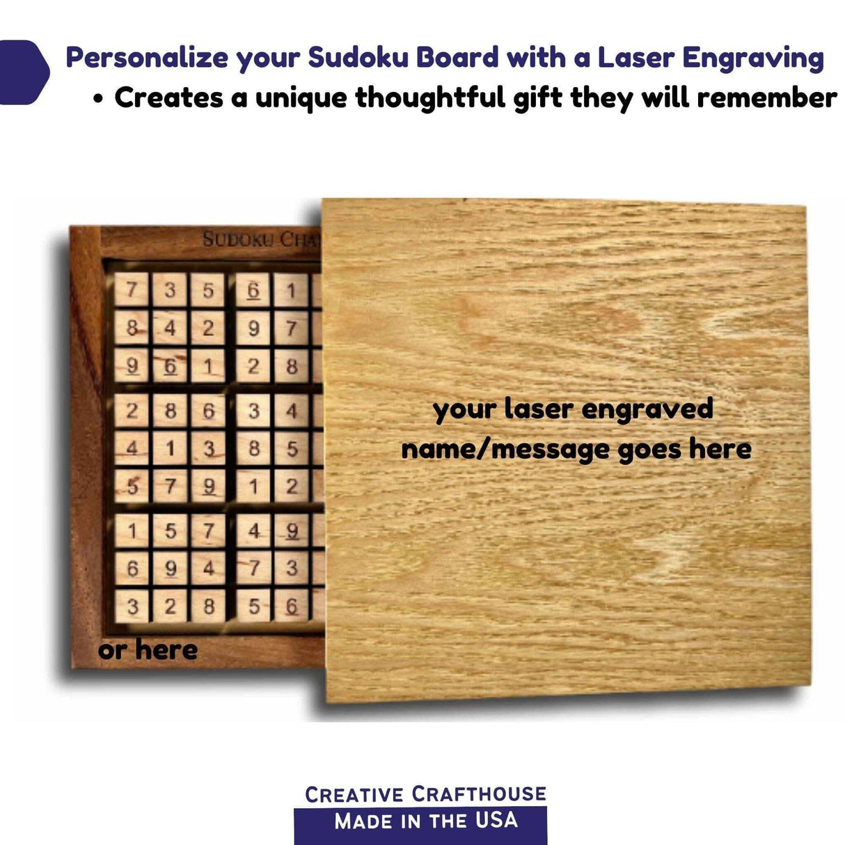 Personalizable Sudoku Board - Sudoku Challenge Game - Create Your own Sudoku Puzzle with customizable layout - Creative Crafthouse