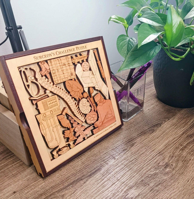 Personalizable Thank You Gift for Surgeons - The Surgeon’s Challenge Puzzle - Retirement Gift - Wood Brain Teaser - Creative Crafthouse