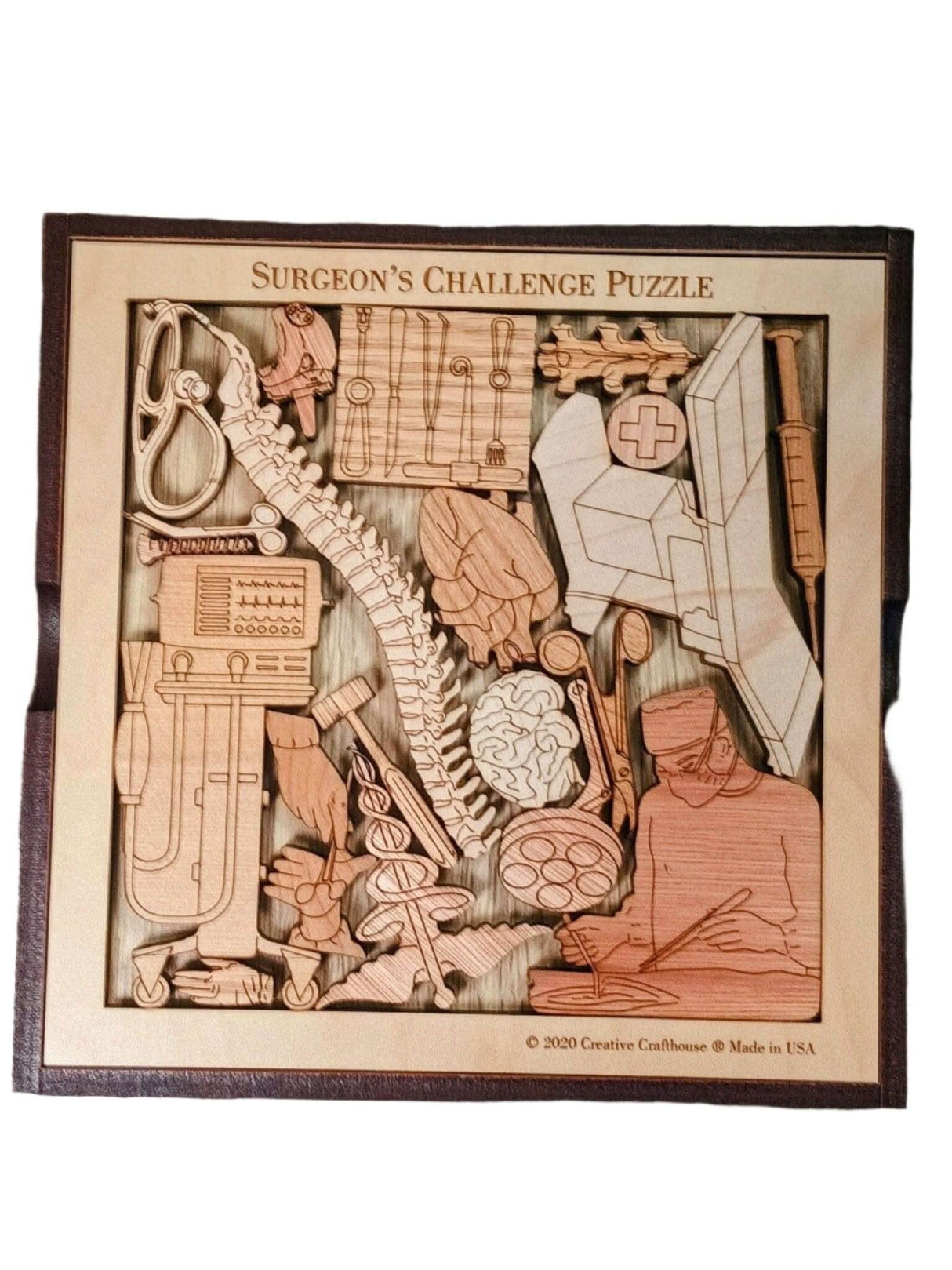 Personalizable Thank You Gift for Surgeons - The Surgeon’s Challenge Puzzle - Retirement Gift - Wood Brain Teaser - Creative Crafthouse