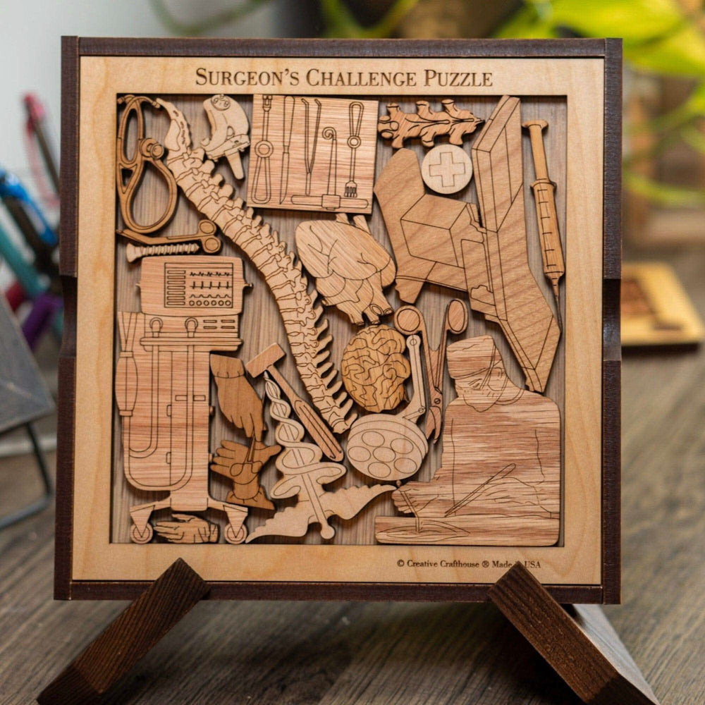 Personalizable Thank You Gift for Surgeons - The Surgeon’s Challenge Puzzle - Retirement Gift - Wood Brain Teaser - Creative Crafthouse