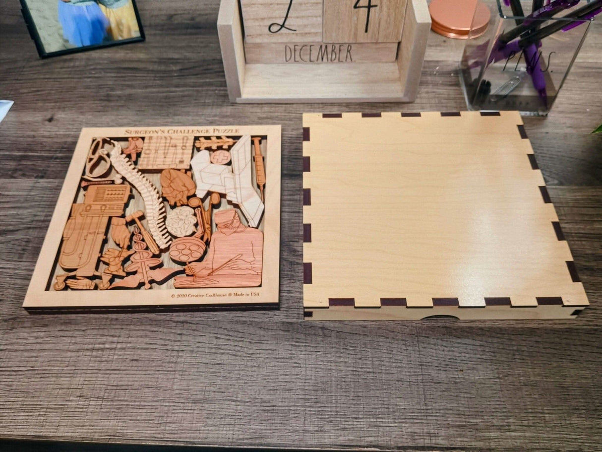 Personalizable Thank You Gift for Surgeons - The Surgeon’s Challenge Puzzle - Retirement Gift - Wood Brain Teaser - Creative Crafthouse