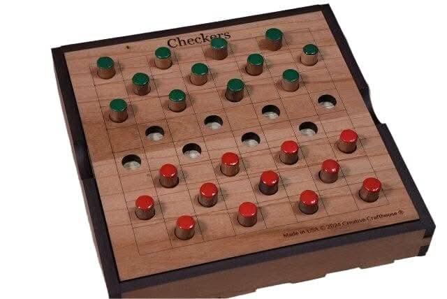 Personalizable Two - Player Checkers Board Game - Handcrafted in Florida by Creative Crafthouse - Creative Crafthouse