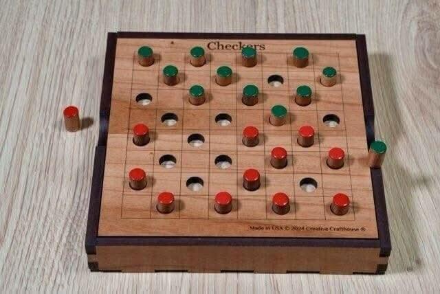 Personalizable Two - Player Checkers Board Game - Handcrafted in Florida by Creative Crafthouse - Creative Crafthouse